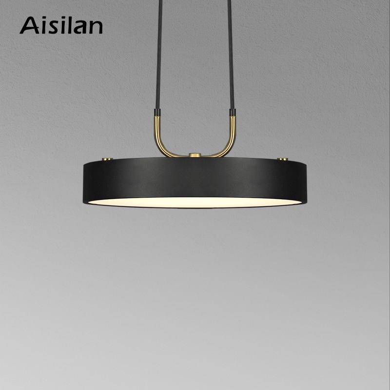 pendant light LED disc design with thick black metal edges