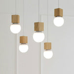 Suspension en bois cubique Wood