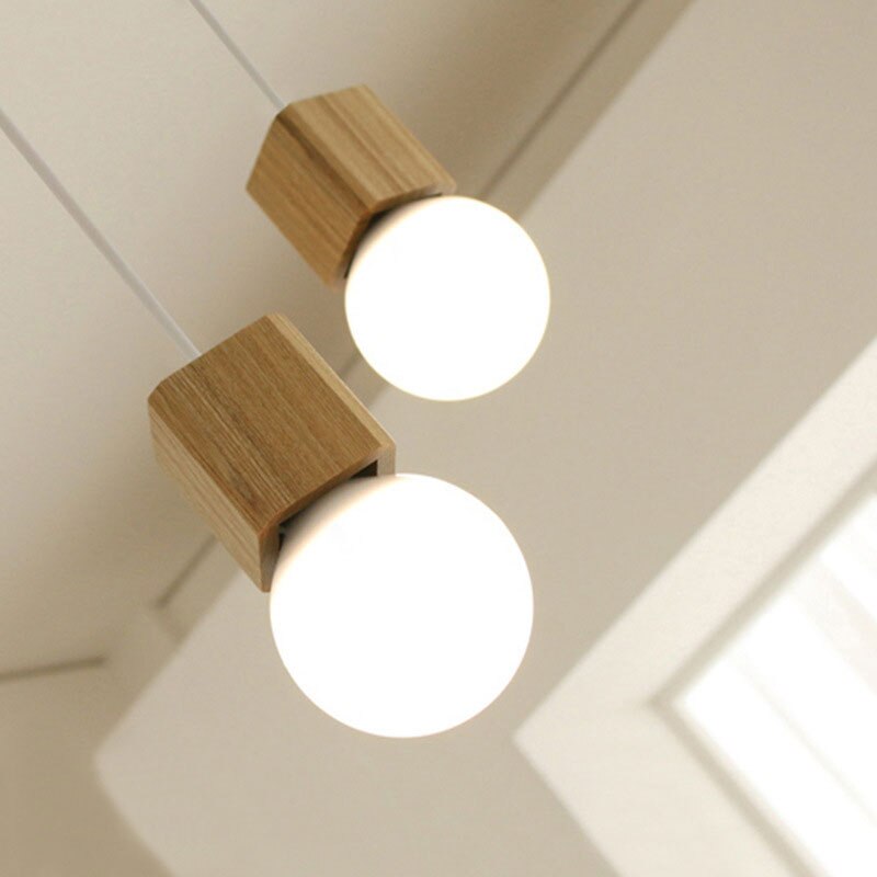 Suspension en bois cubique Wood