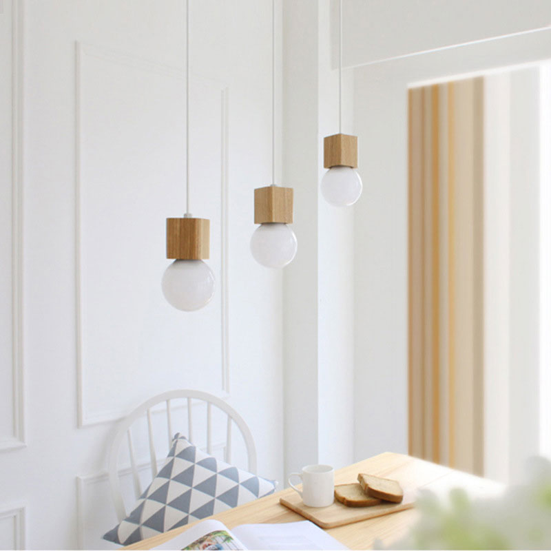 Suspension en bois cubique Wood