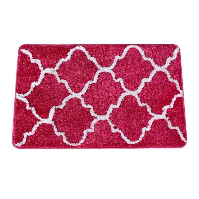Finel coloured rectangle patterned bath mat