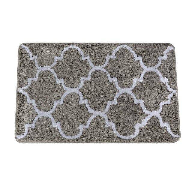 Finel coloured rectangle patterned bath mat