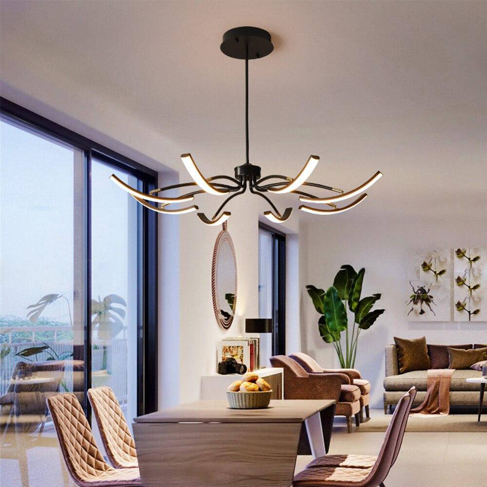 Lustre design à LED en métal avec plusieurs tiges Kyio - vue 6 sur 15