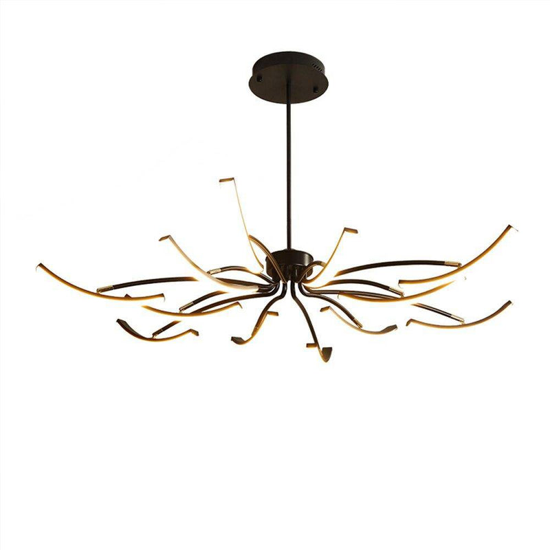 Designer metal LED chandelier with multiple rods Kyio