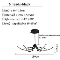 Lustre design à LED en métal avec plusieurs tiges Kyio