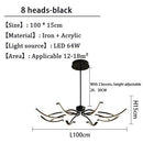Lustre design à LED en métal avec plusieurs tiges Kyio