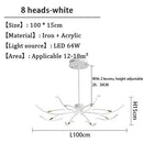 Lustre design à LED en métal avec plusieurs tiges Kyio