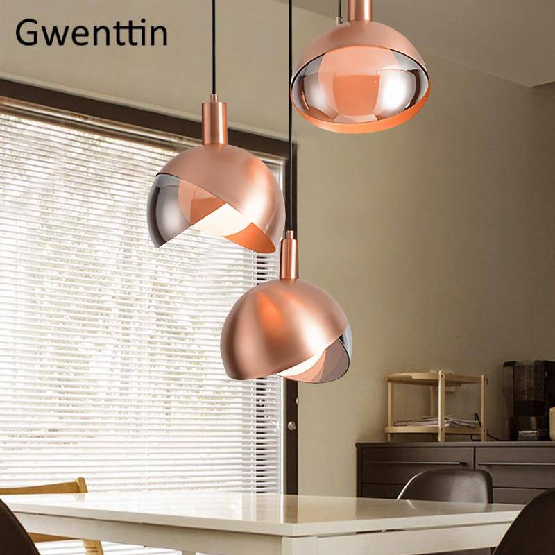 pendant light LED design with lampshade gold metal sphere Loft