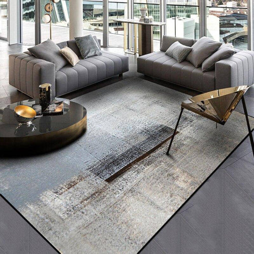 Tapis rectangle moderne noir et blancs Style A