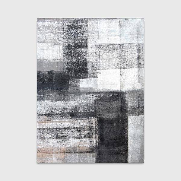 Tapis rectangle moderne noir et blancs Style B