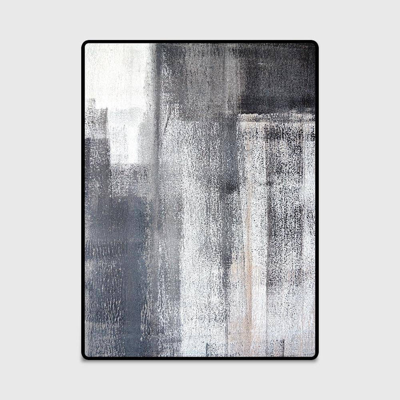 Modern black and white rectangle rug Style C