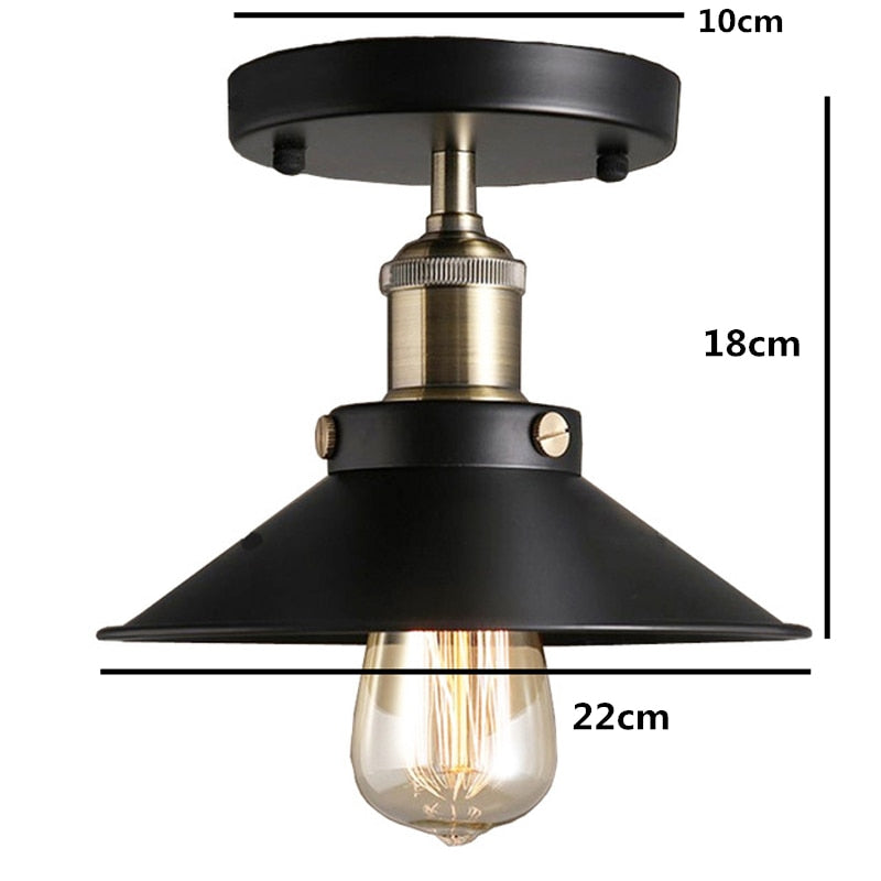 Lámpara de techo LED industrial de metal dorado y negro, regulable