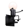 wall lamp Metal man wall hanging in retro colour Robot