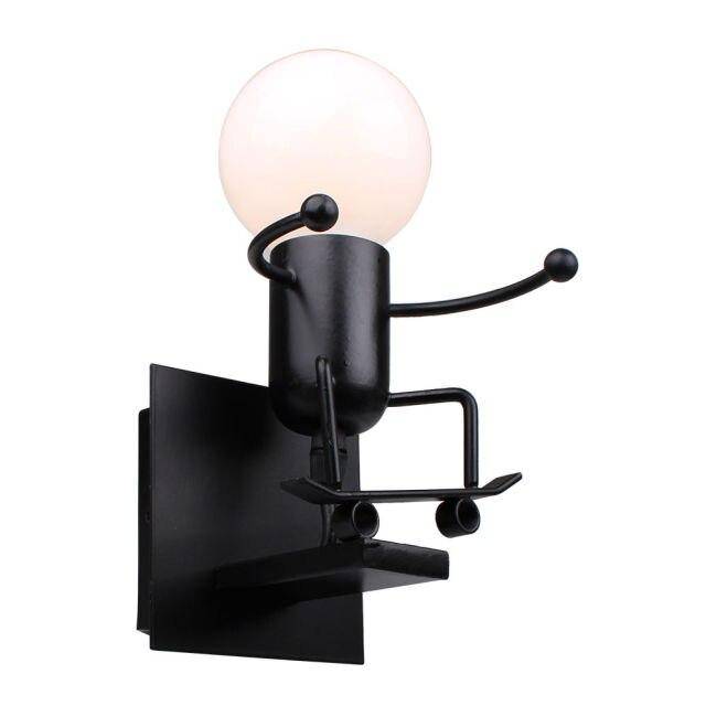 wall lamp Metal man wall hanging in retro colour Robot
