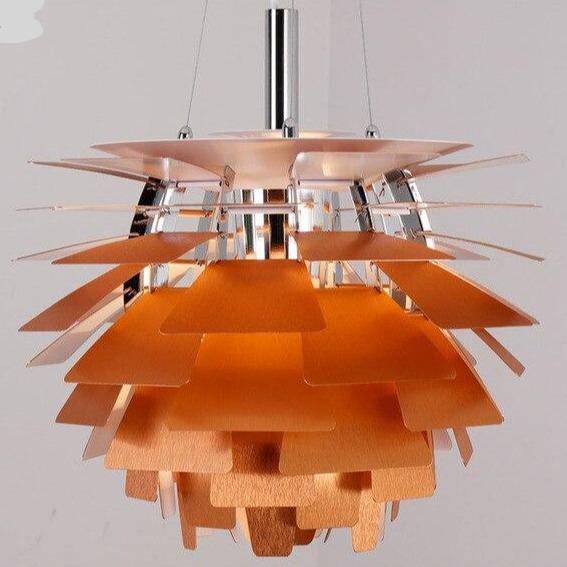 pendant light LED design with several colored Pinecone plates