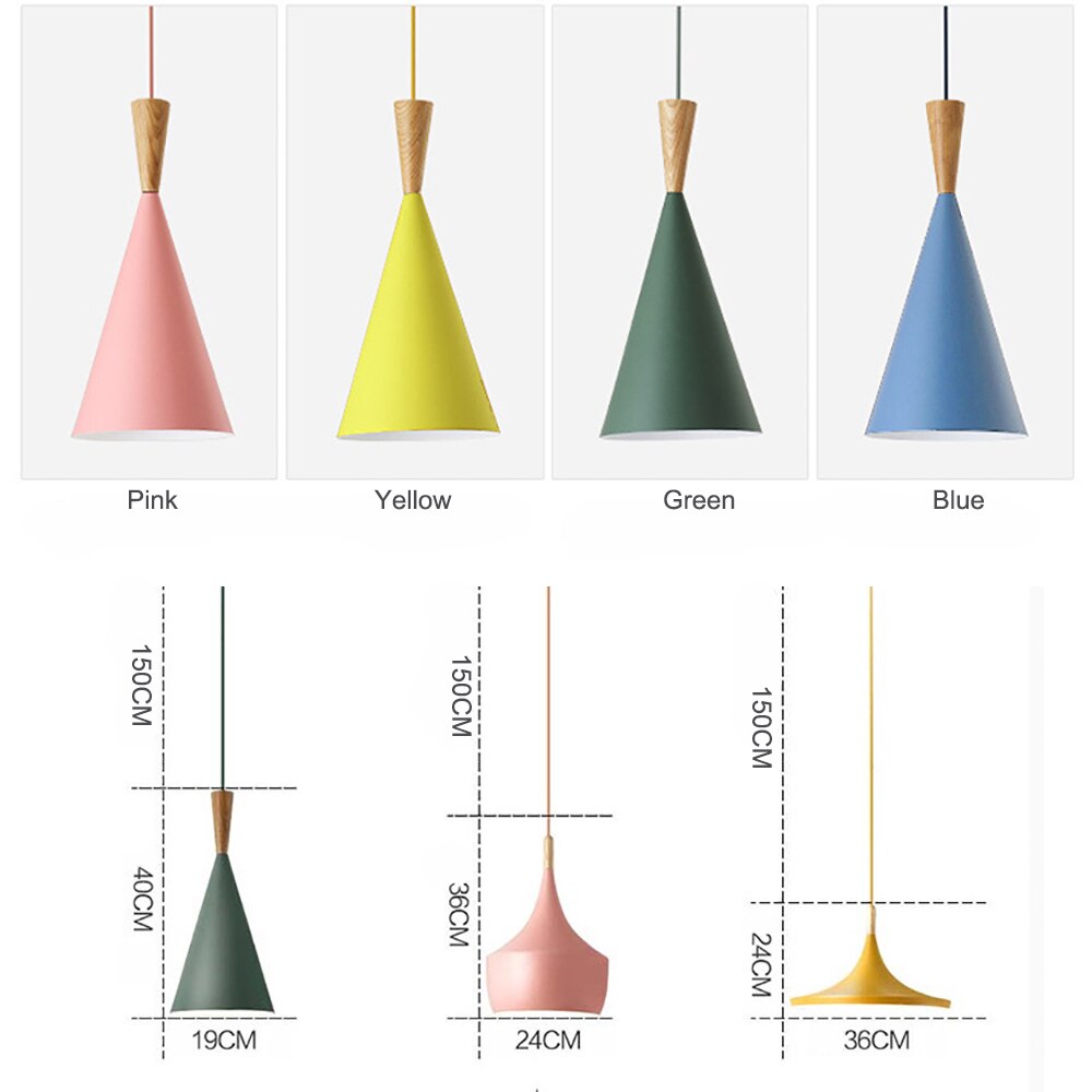 Suspension moderne LED abat-jours différents et colorés Alda - vue 22 sur 22