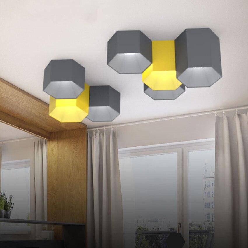 Plafonnier hexagonal de couleur Geometric - vue 4 sur 17