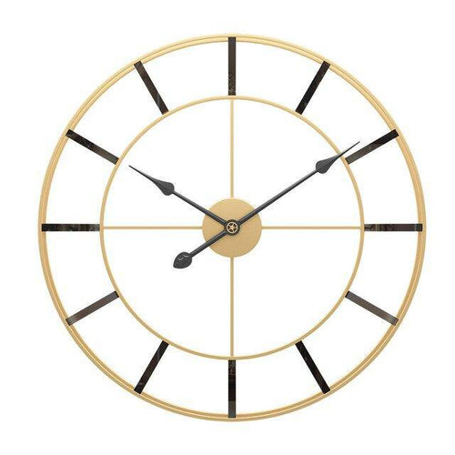 Horloge murale ronde en métal doré 50cm Nordic