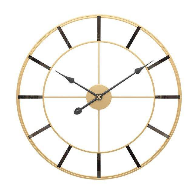 Wall clock in gold plated metal 50cm Nordic
