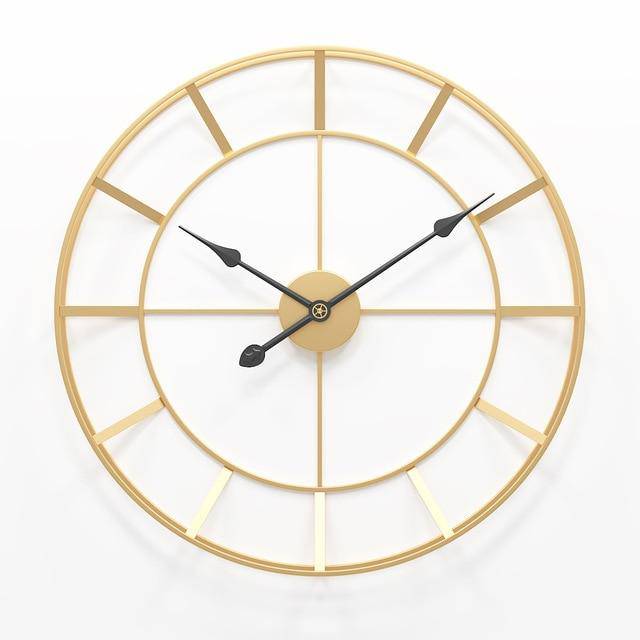 Wall clock in gold plated metal 50cm Nordic