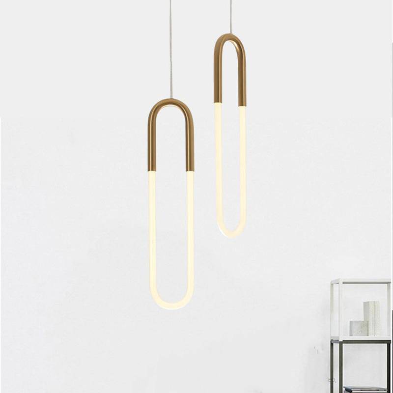 pendant light modern LED elongated ring design Hang