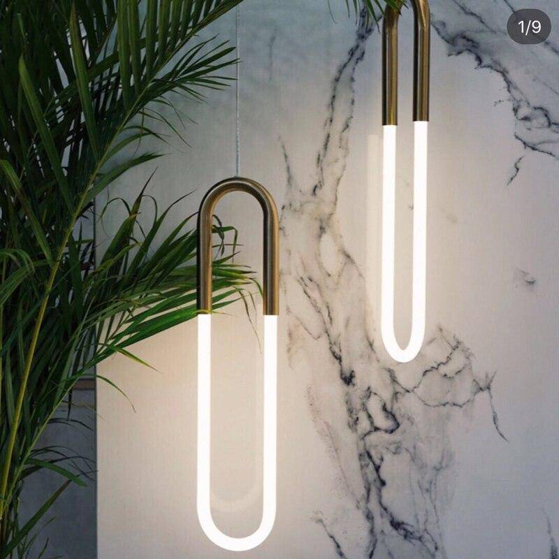 pendant light modern LED elongated ring design Hang