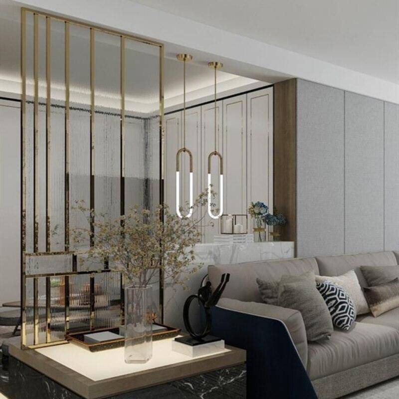 pendant light modern LED elongated ring design Hang