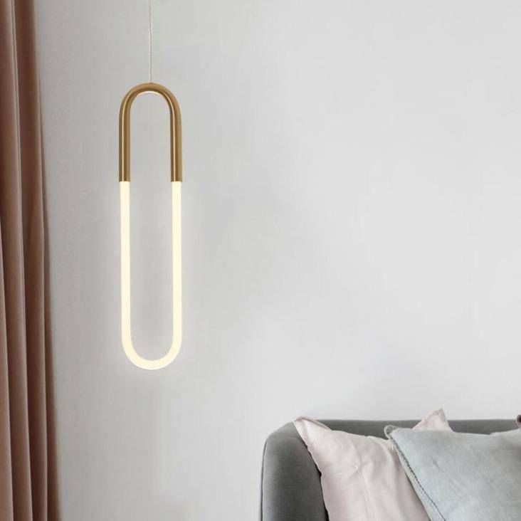 Lámpara de suspensión design moderno anillo alargado de LED Hang