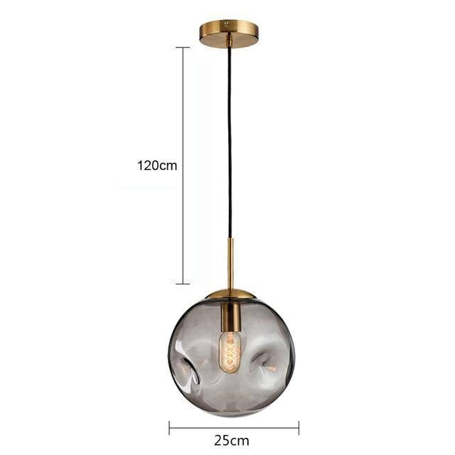 Suspension design à LED boule déformée en verre Head