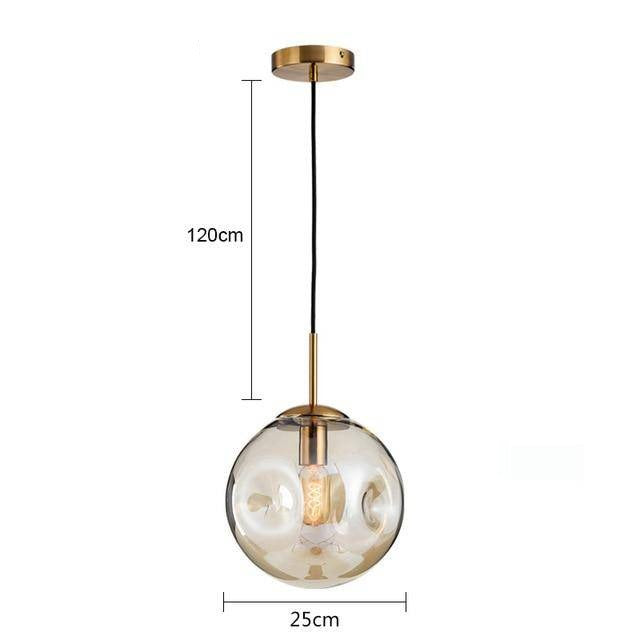 Suspension design à LED boule déformée en verre Head