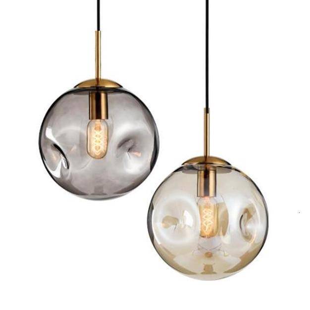 Design pendant lamp with LED glass ball distorted head