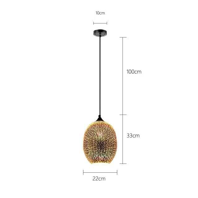 Suspension moderne en verre multicolore 3D Kaili