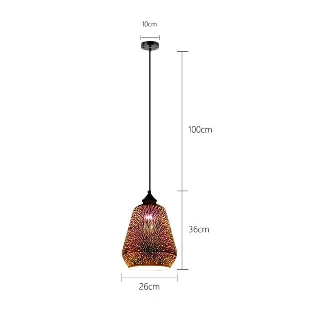 Suspension moderne en verre multicolore 3D Kaili - vue 6 sur 17