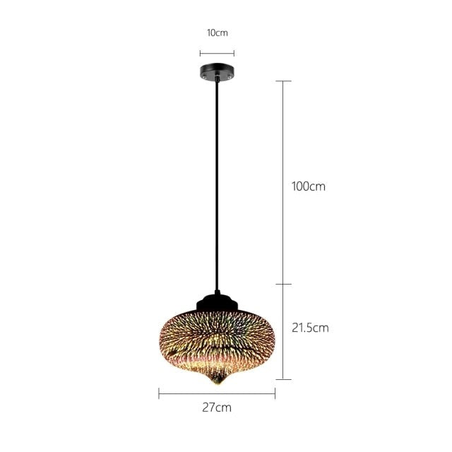 Lámpara de suspensión moderno vidrio multicolor 3D Kaili