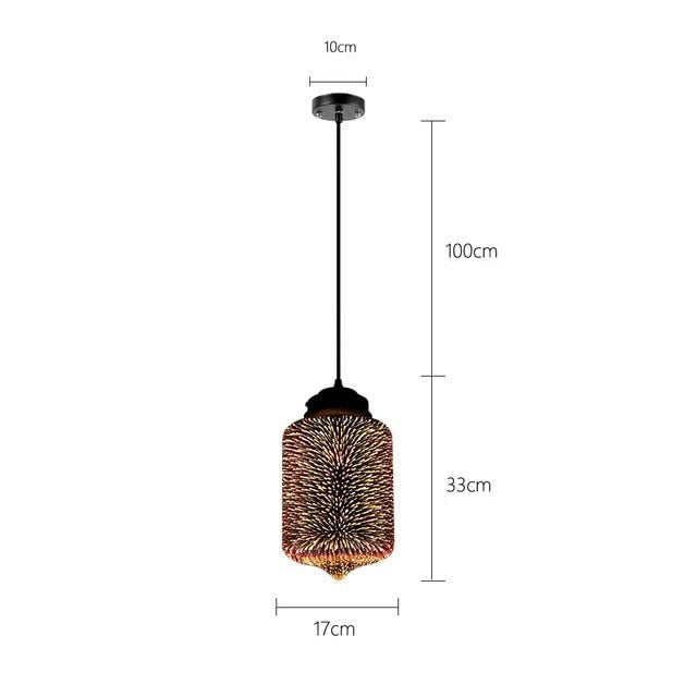 Suspension moderne en verre multicolore 3D Kaili