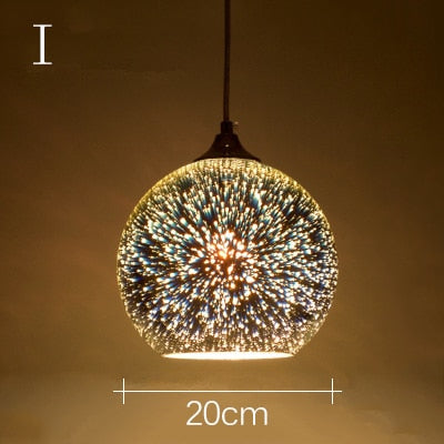 pendant light modern multicolored glass 3D Kaili