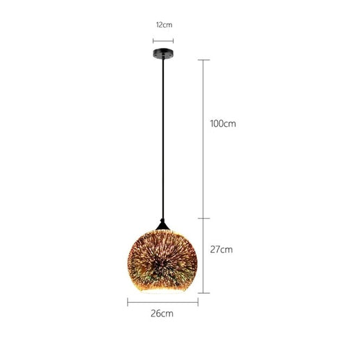 Suspension moderne en verre multicolore 3D Kaili - vue 9 sur 17