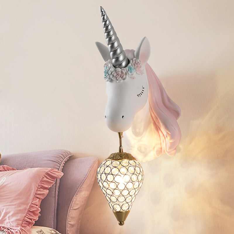Moderna lámpara de pared de unicornio para niños Eysa