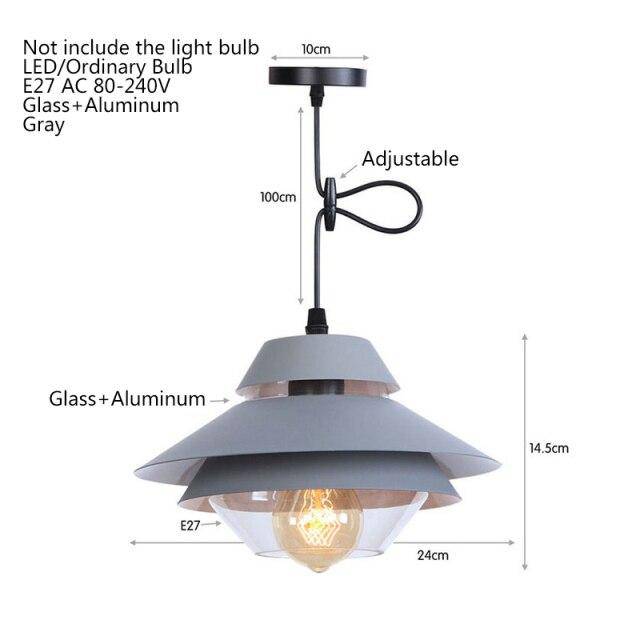 Lámpara de suspensión Retroiluminación LED con pantalla de metal y cristal de colores