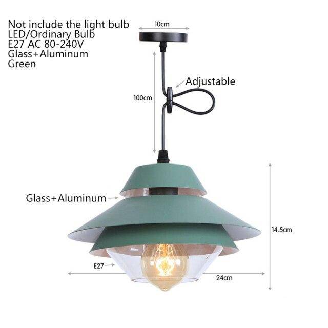 Lámpara de suspensión Retroiluminación LED con pantalla de metal y cristal de colores