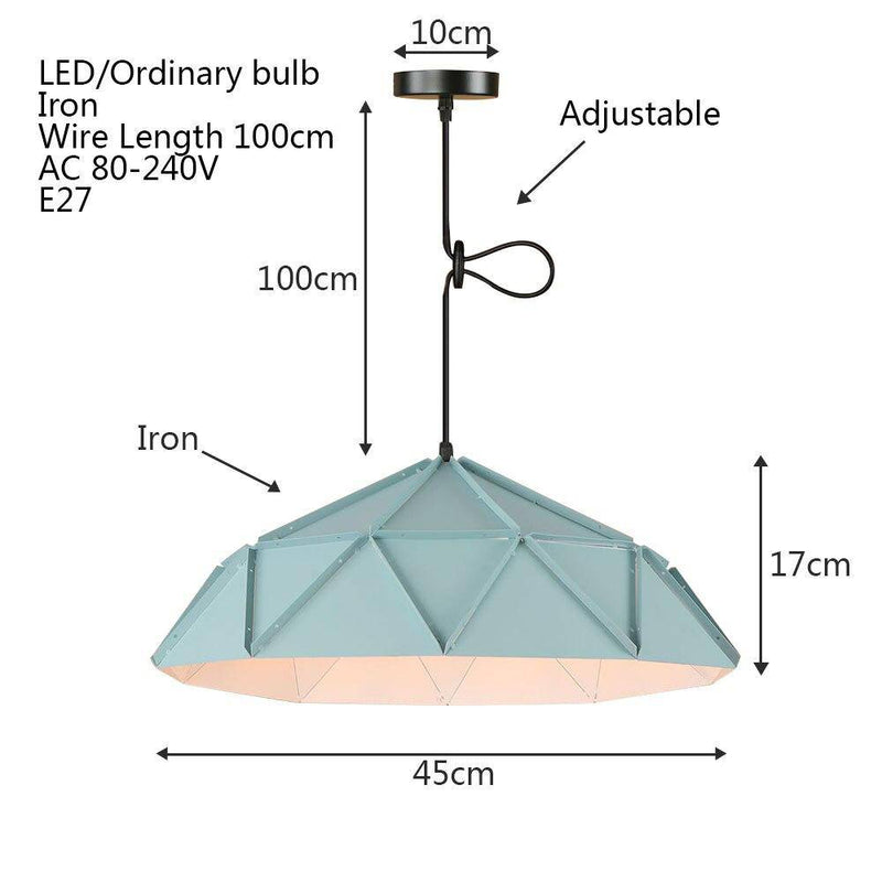 Suspension design à LED avec abat-jour industriel en métal Loft