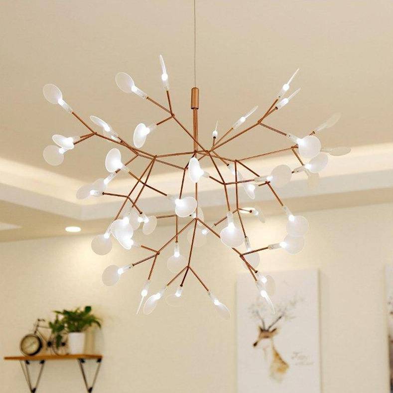 Suspension design moderne LED arbre doré Home