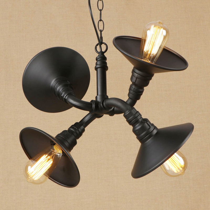 Suspension vintage LED tuyaux noués réglables Liveria