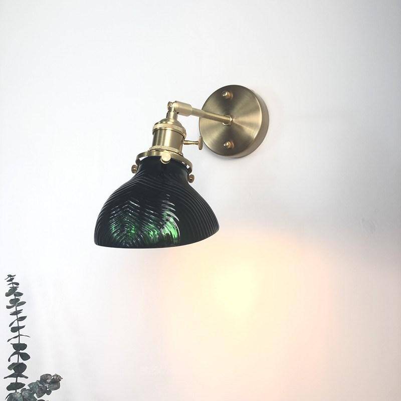 wall lamp Retro LED wall light with lampshade green Dena