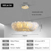 Lustre rond design LED en plumes colorées