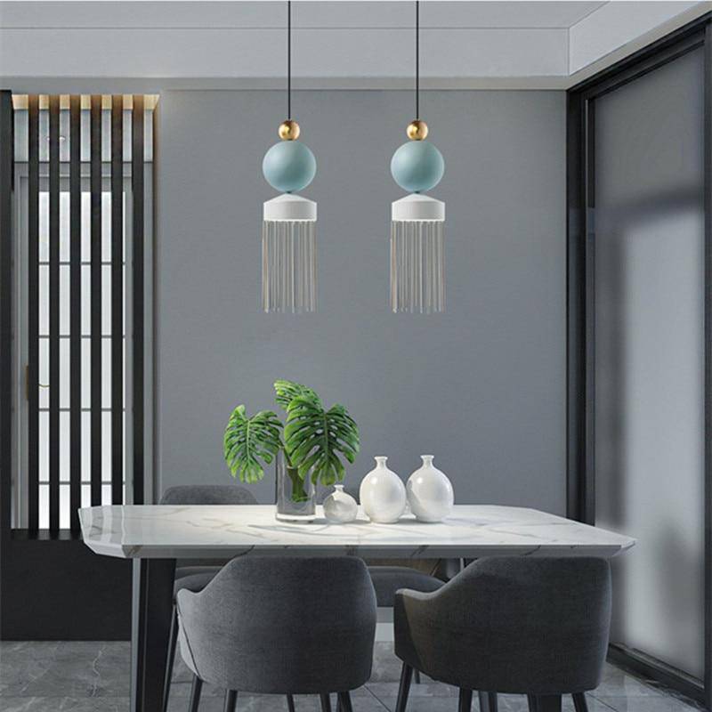 pendant light Tassel colored rounded metal design