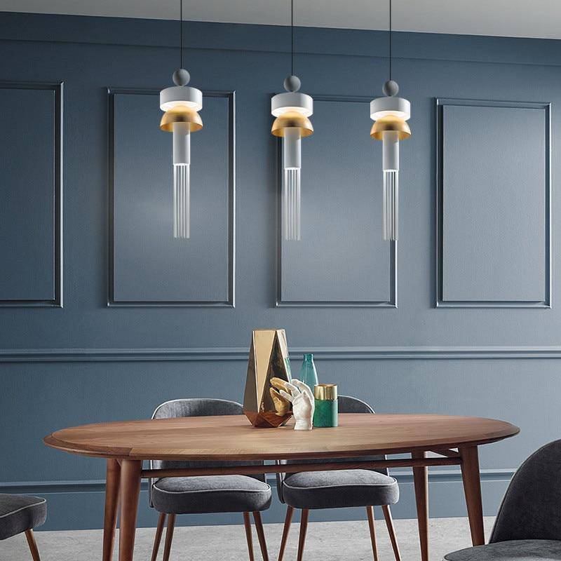 Suspension design en métal arrondi coloré Tassel - vue 6 sur 9