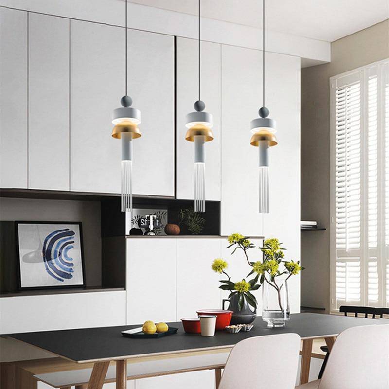 Suspension design en métal arrondi coloré Tassel - vue 5 sur 9
