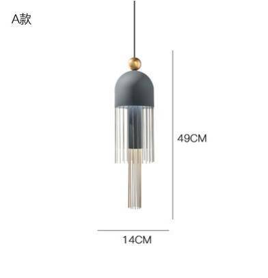 Suspension design en métal arrondi coloré Tassel - vue 7 sur 9