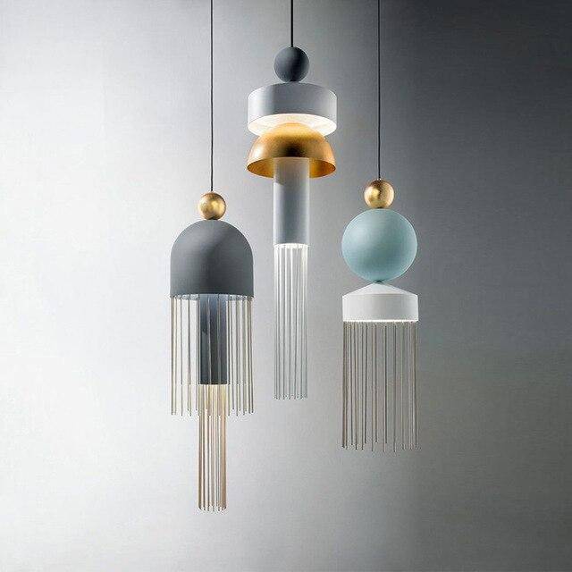 pendant light Tassel colored rounded metal design